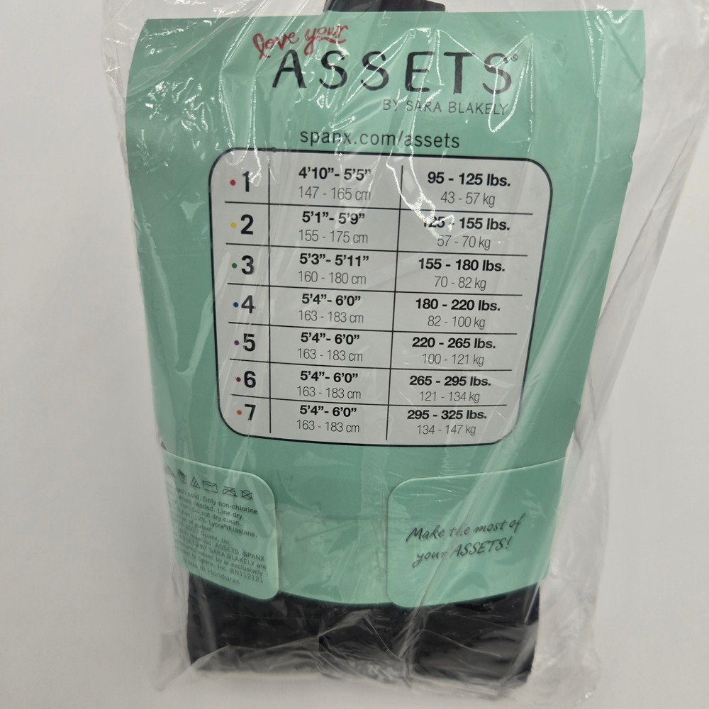 Love Your Assets Spanx Shaping Tights Textured Wishbone Black Size 3 New - Picture 2 of 3
